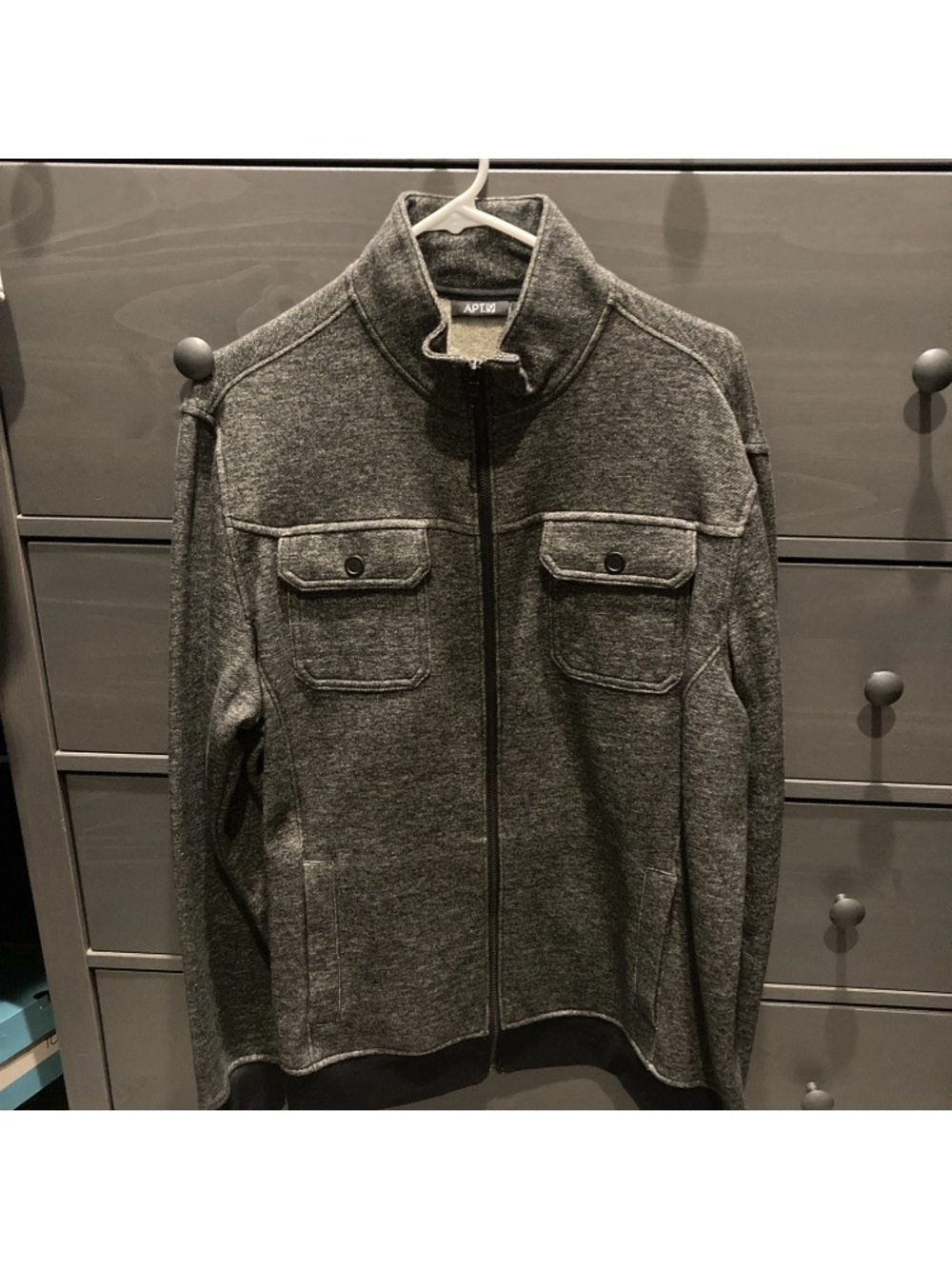 Apt. 9 Men's Charcoal Gray Zip-Up Knit Jacket